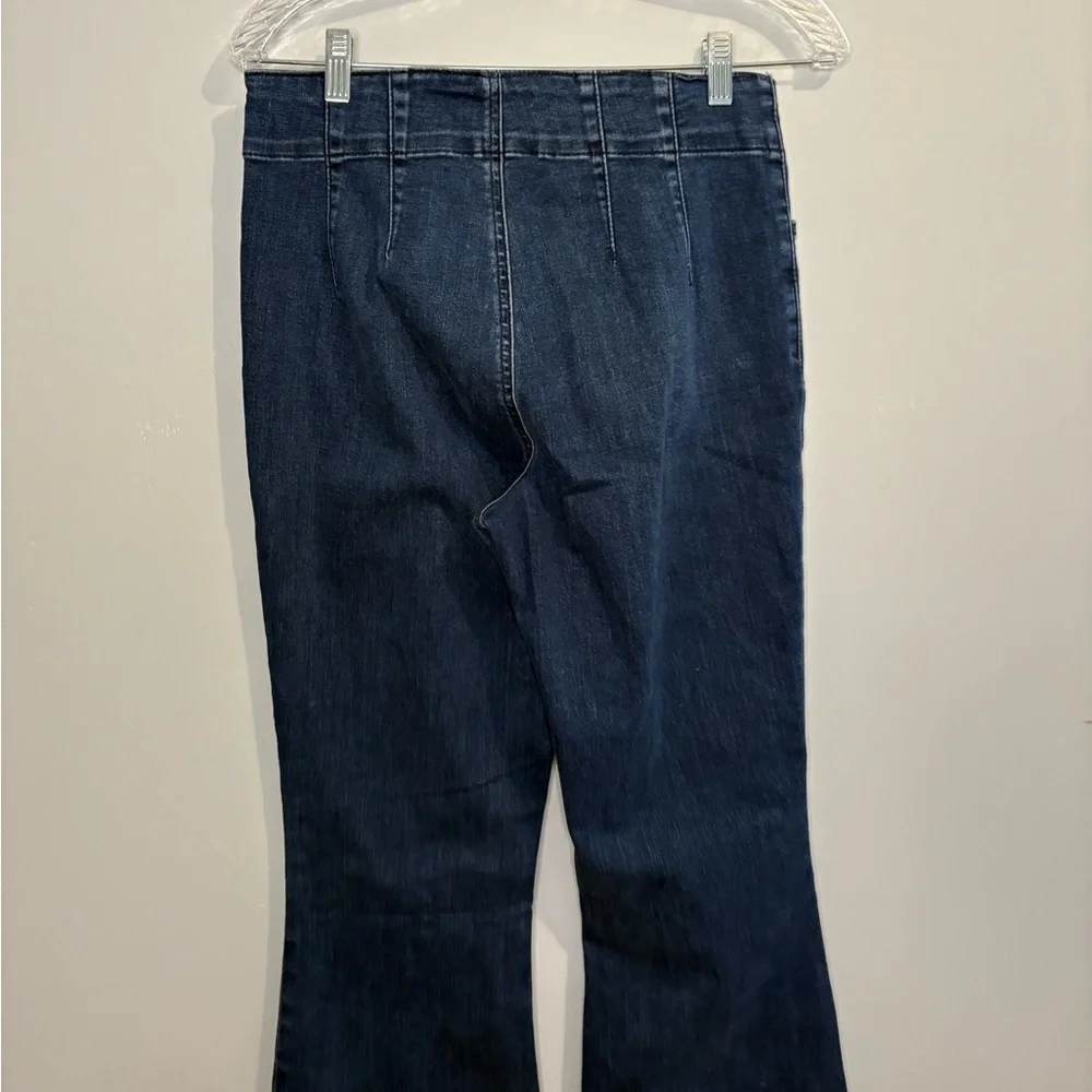 M Jeans Maurices Women's 10 High Rise Flare Dark Wash Jeans Denim No Back Pocket - Picture 7 of 14